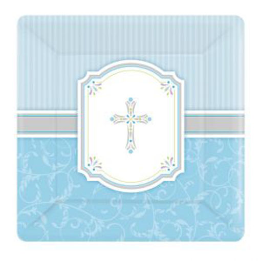 Picture of BLESSINGS BLUE PAPER PLATE LRG - 8PK